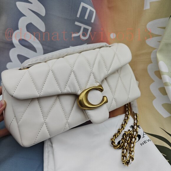 tabby Coach shoulder bag 26 with quilting white - Picture 1 of 14